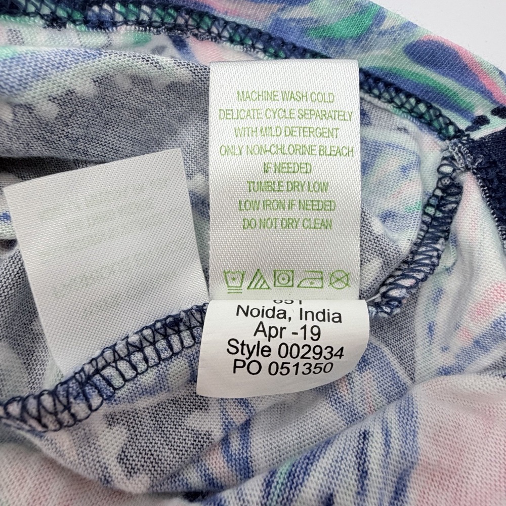 Lilly Pulitzer Girls Ruffle Romper Pink Blue Floral Size S 4/5 Holy Flockamolie - Picture 7 of 12